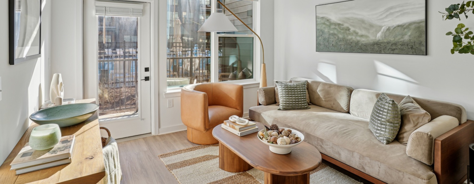 Open space living area with natural lighting