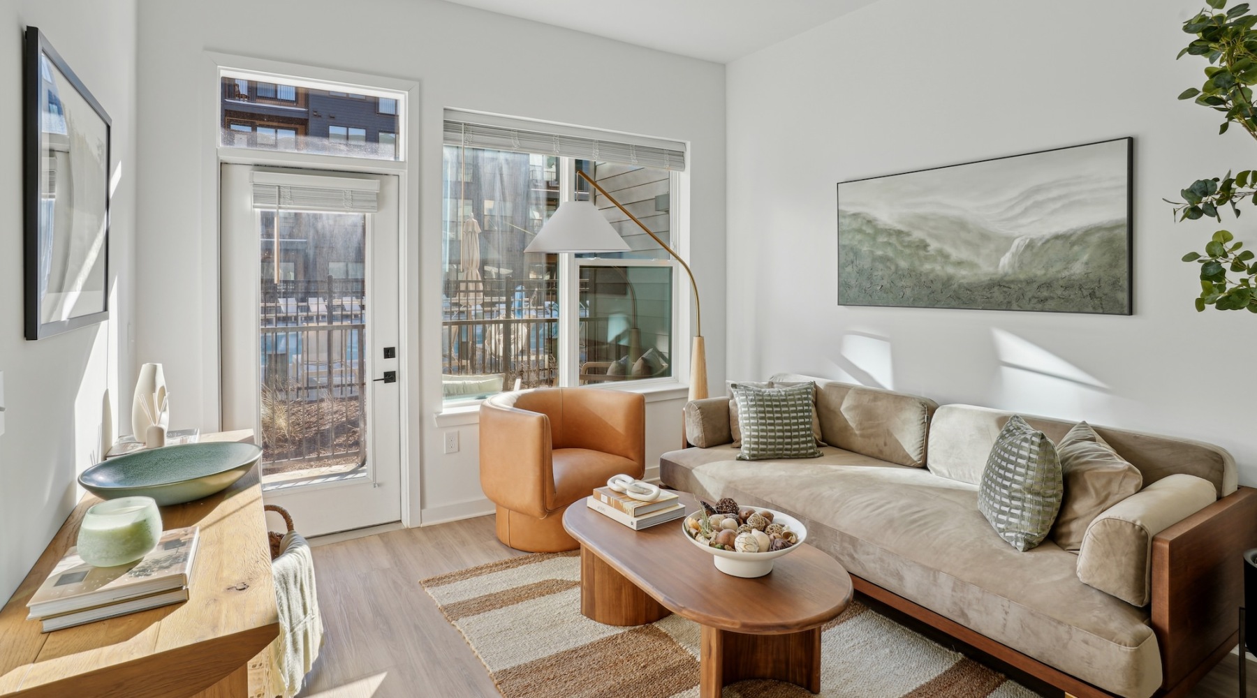 Open space living area with natural lighting